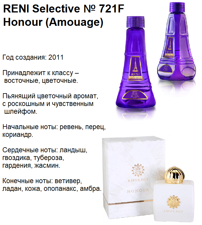 RENI 721 F аромат направления Honour (Amouage)
